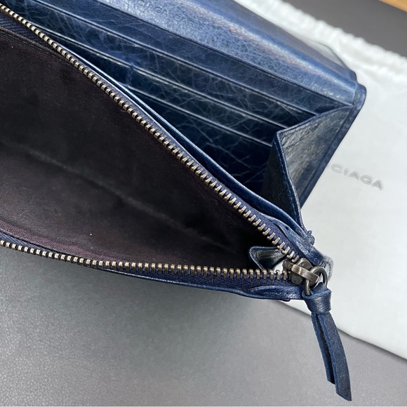 Balenciaga Navy Blue Leather Wallet With Dustbag - Picture 12 of 16